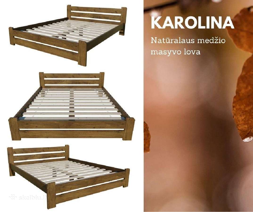 Natūralaus medžio masyvo lova Karolina 180x200 - nuotraukos Nr. 6