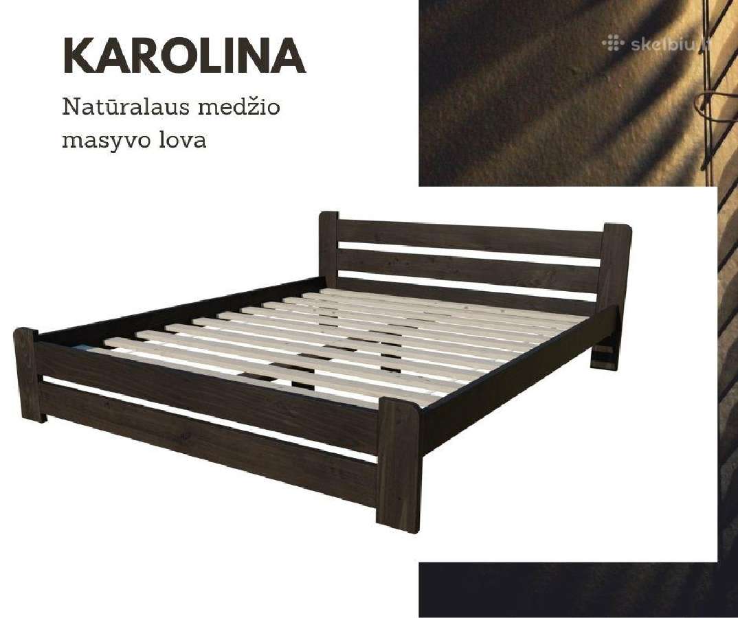 Natūralaus medžio masyvo lova Karolina 180x200 - nuotraukos Nr. 8