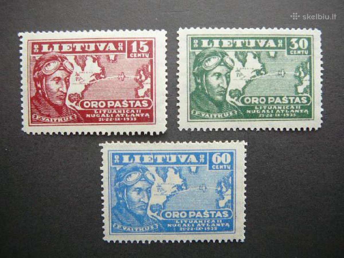 Lietuva 1936 Lektuvai F. Vaitkus svarus lit405/7s
