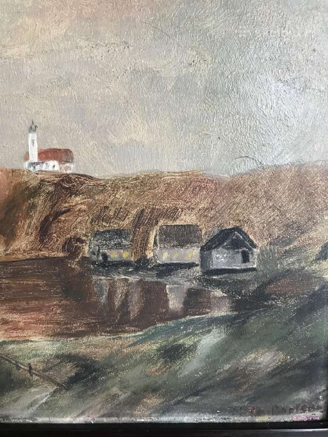 Antikvarinis 1909 m paveikslas. Aliejus - nuotraukos Nr. 5