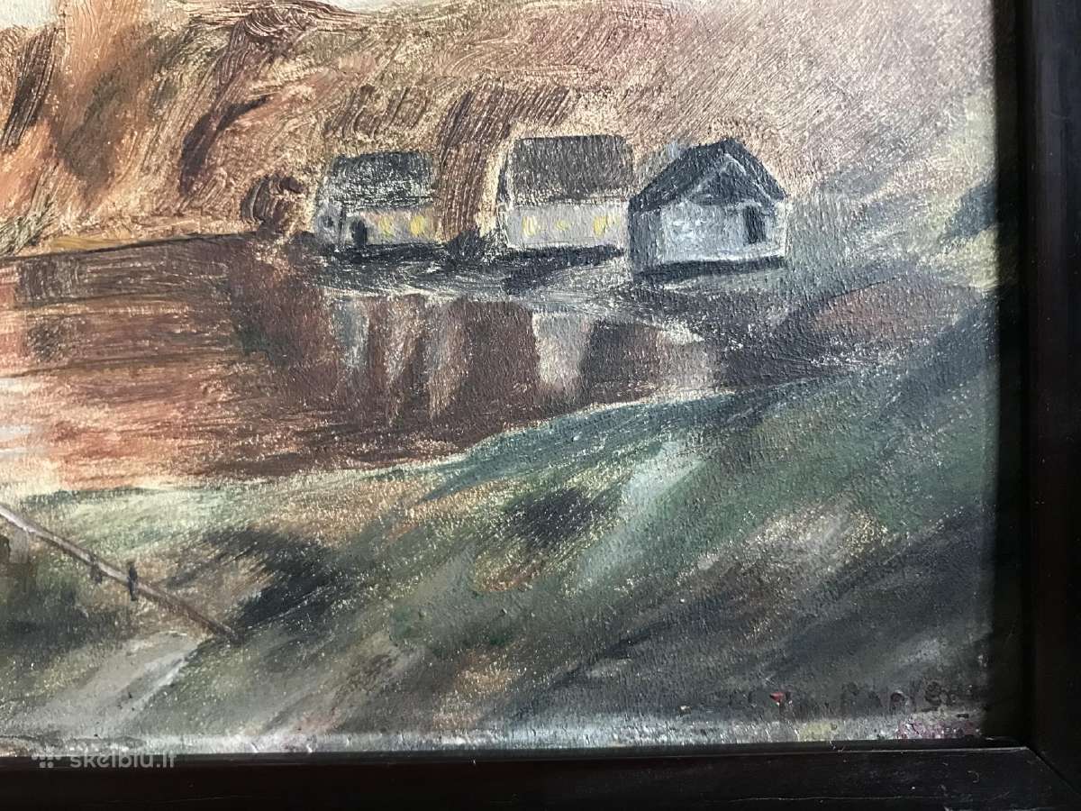 Antikvarinis 1909 m paveikslas. Aliejus - nuotraukos Nr. 6
