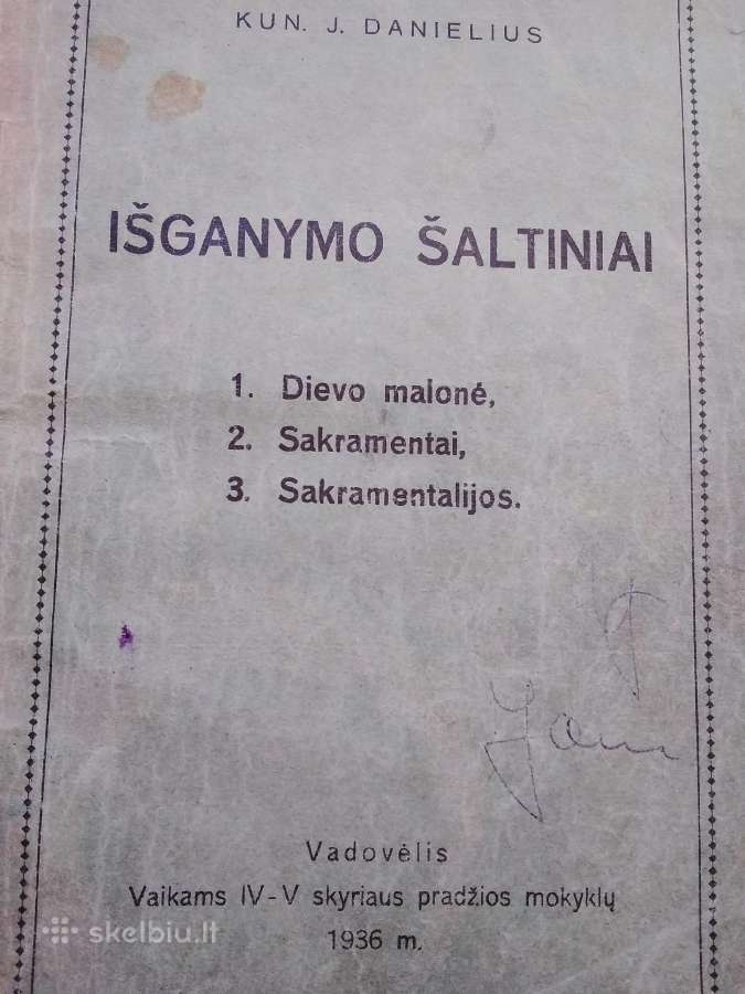 Vadovėlis Išganymo šaltiniai 1936 m