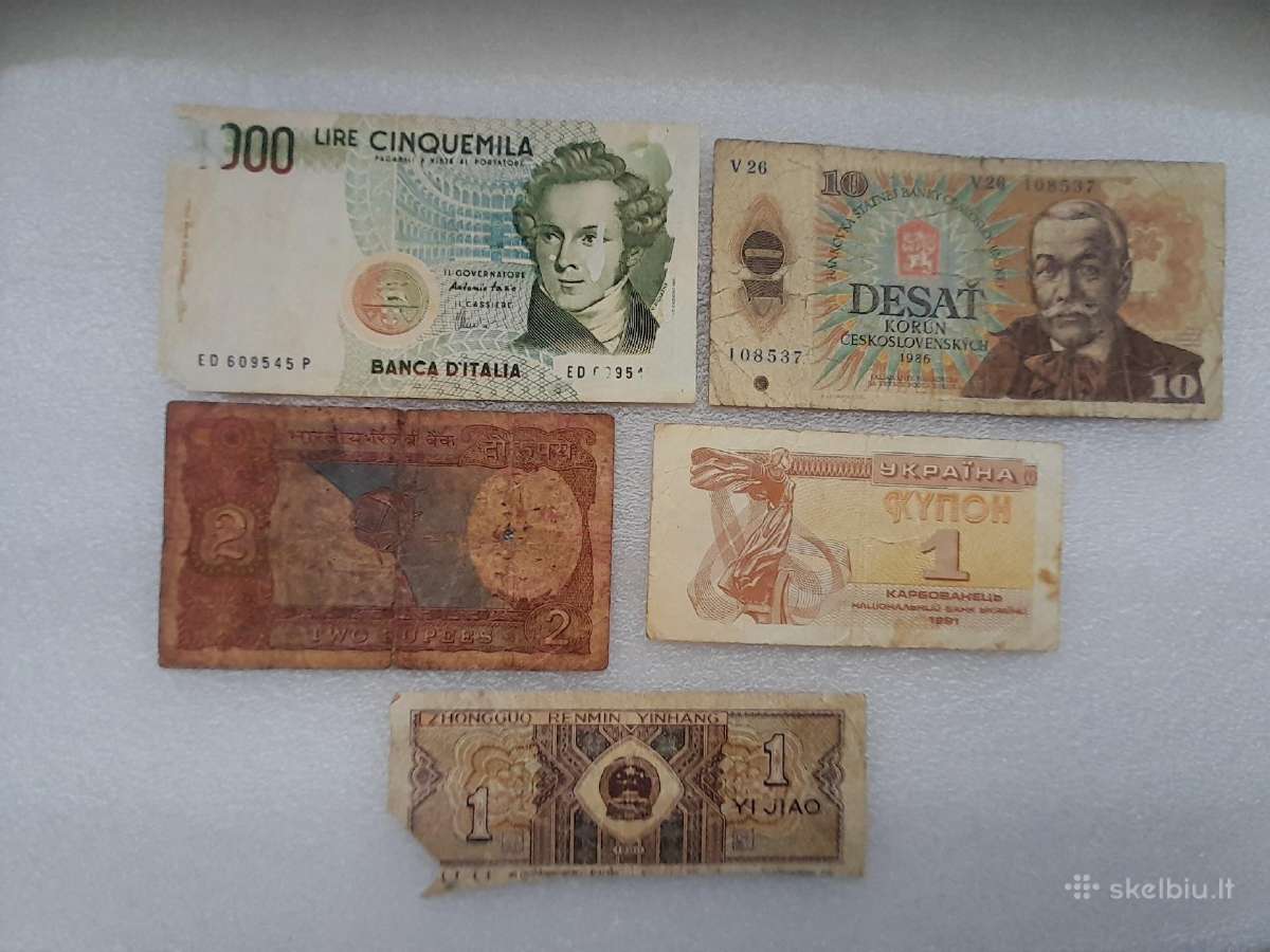 Banknotai 5vnt. uz 1€