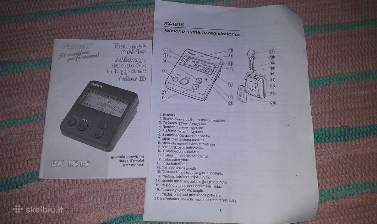 Telefono mumerių registratorius Rx-1515 - nuotraukos Nr. 2