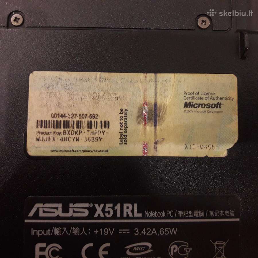 Asus X51rlseries - nuotraukos Nr. 8