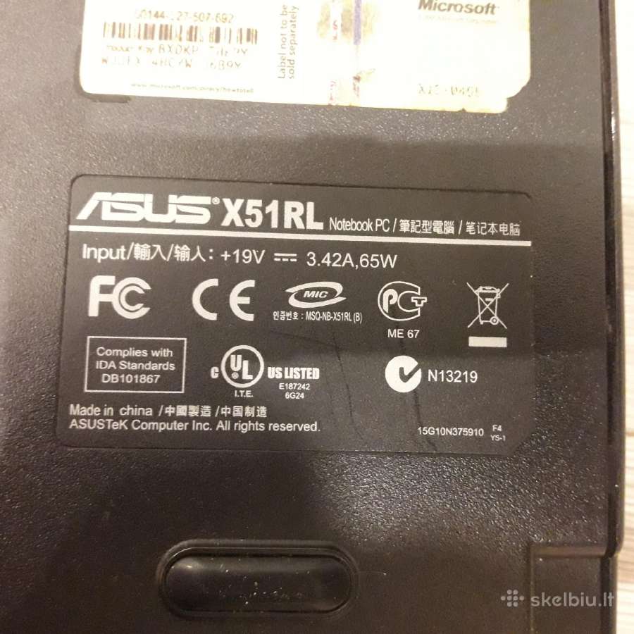 Asus X51rlseries - nuotraukos Nr. 9