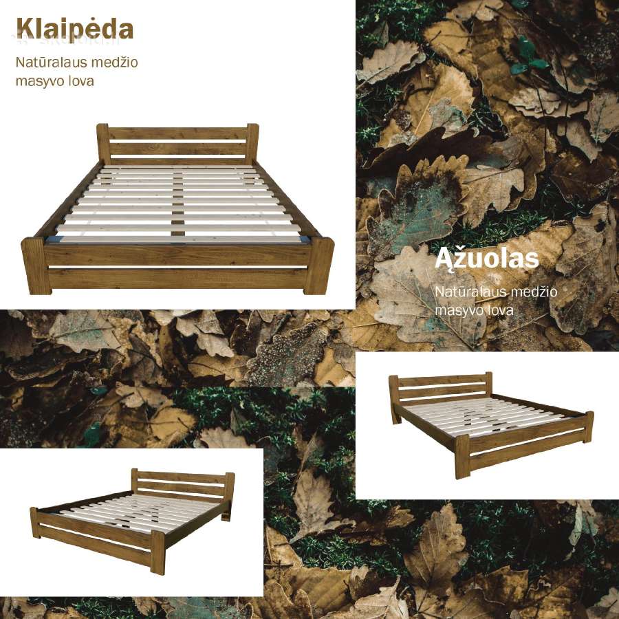 Natūralaus medžio masyvo lova Klaipėda 160x200 - nuotraukos Nr. 6