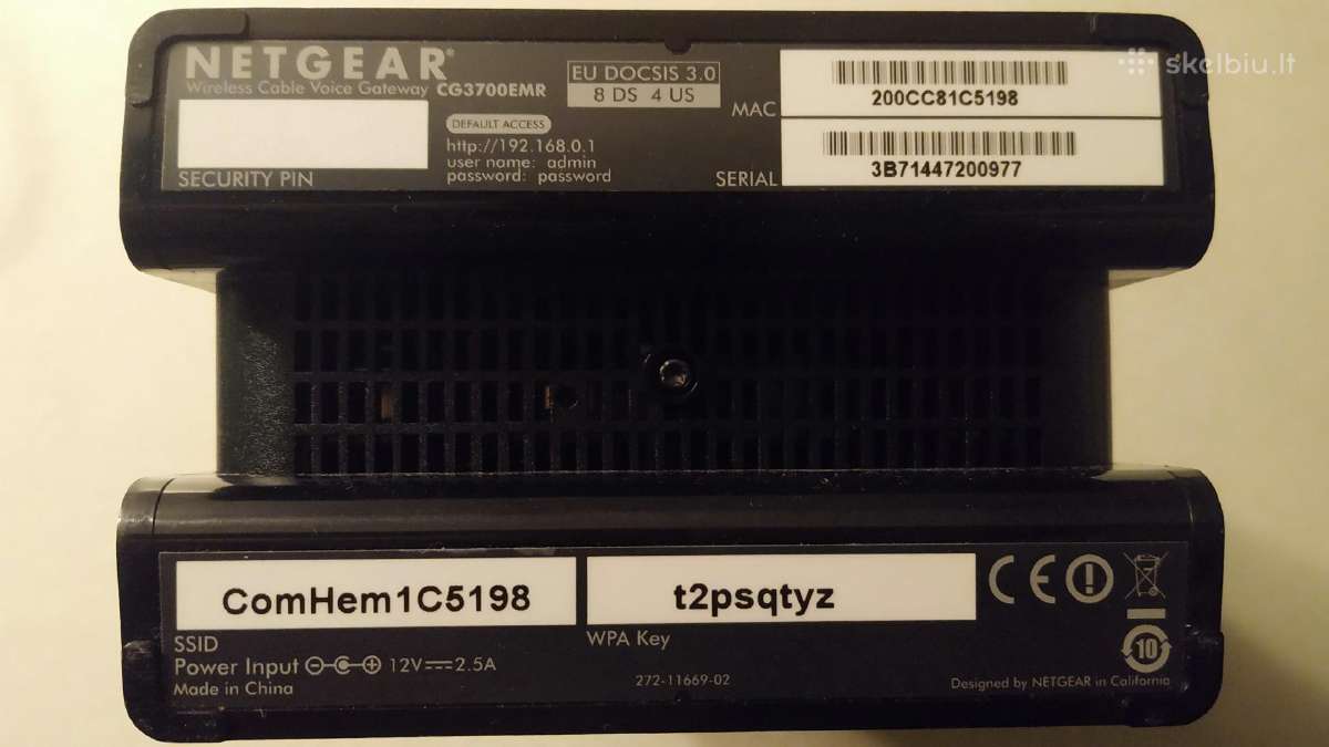 Netgear Marsrutizatorius Cg3700emr Skelbiu Lt