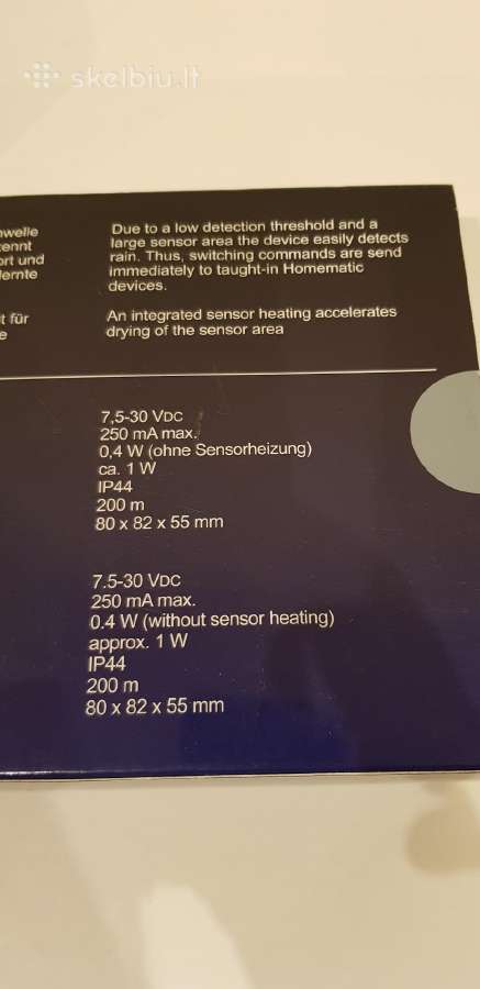 Bevielis lietaus sniego daviklis Homematic - nuotraukos Nr. 2