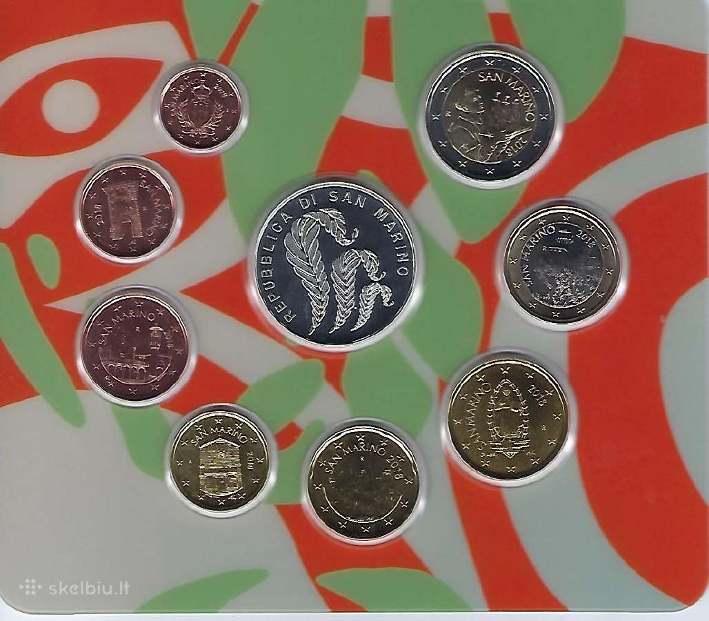 San Marinas 2018 kolekcinių monetų rinkinysu5 Euro - nuotraukos Nr. 2