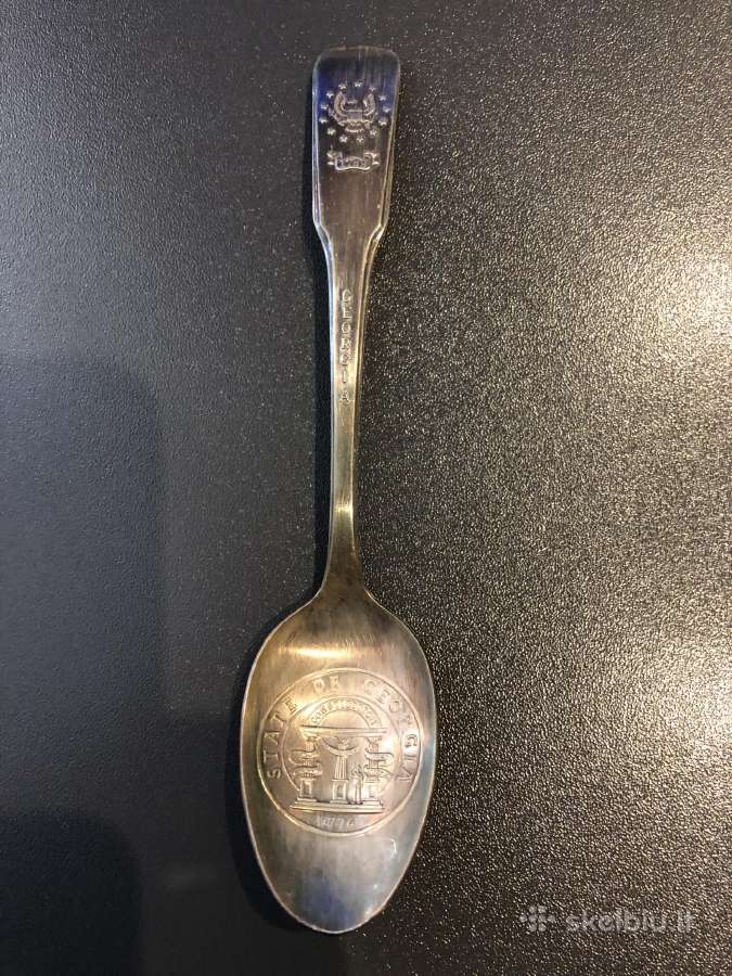 Kolekcinis šaukštas sidabruotas Georgia 1788