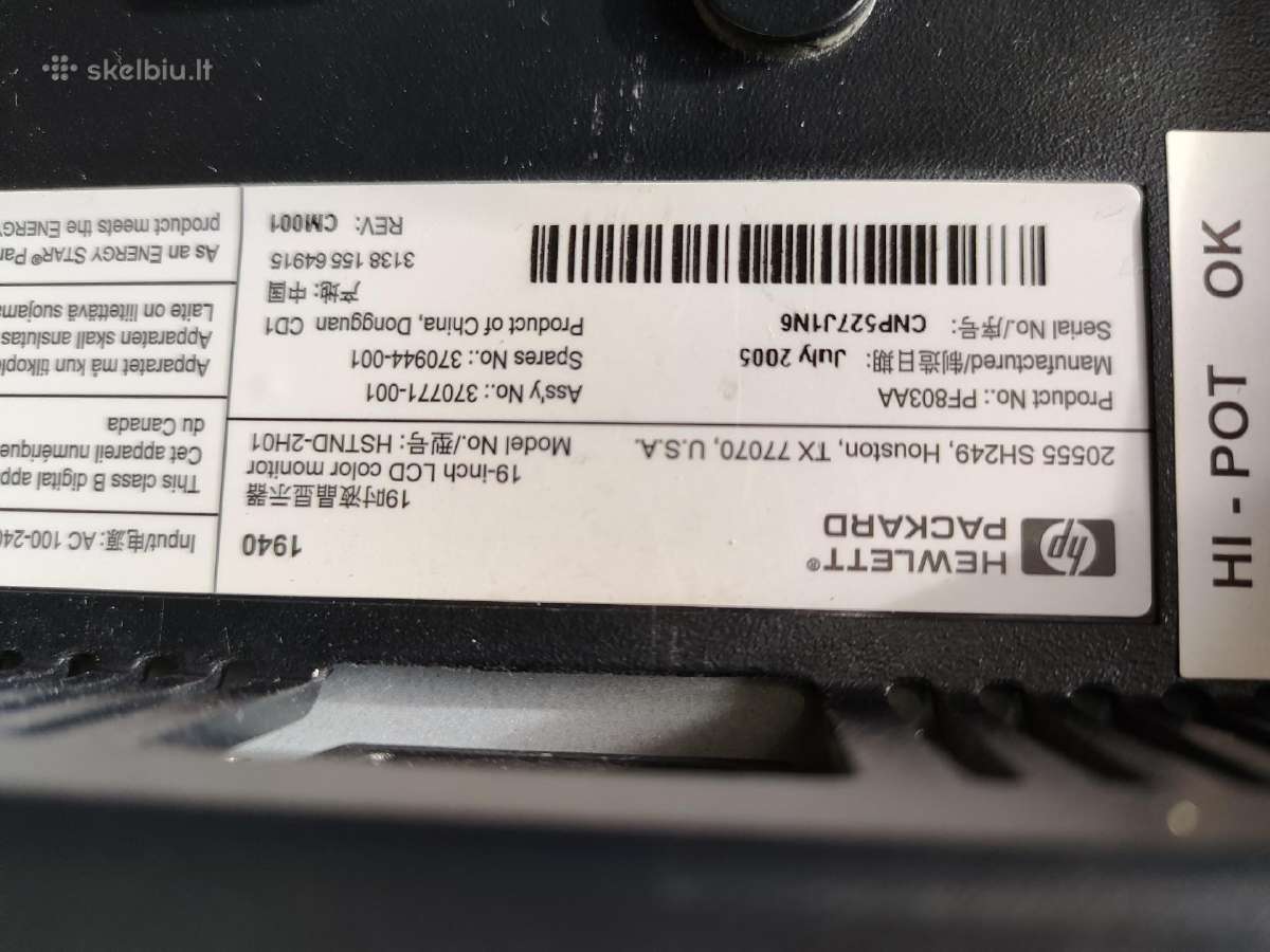 Hp 19colių su funkcionaliu stovu - nuotraukos Nr. 6