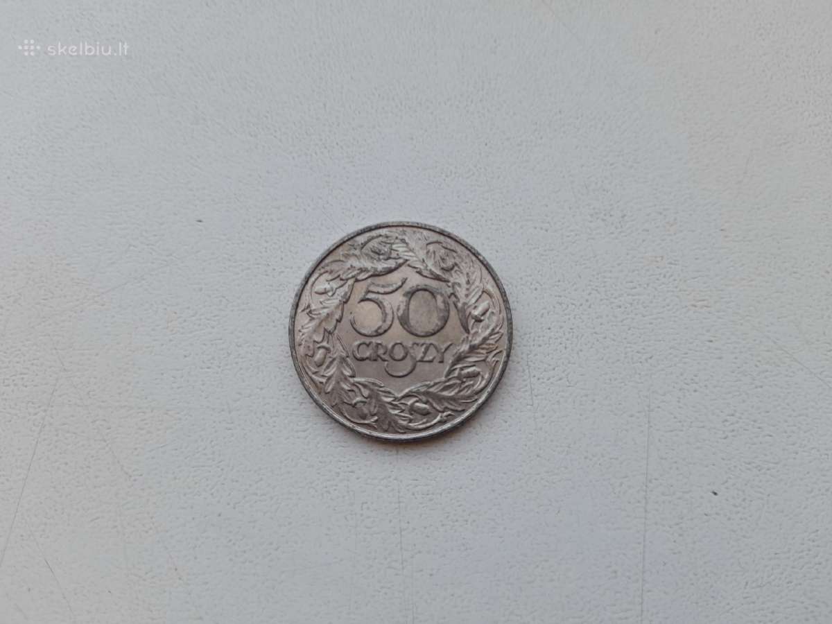 Lenkija. 50 groszy, 1938 m. Geležis