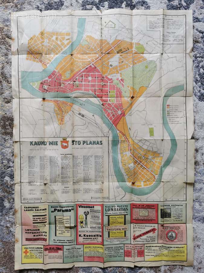 Kauno miesto planas 1100x800 su reklamomis - nuotraukos Nr. 3