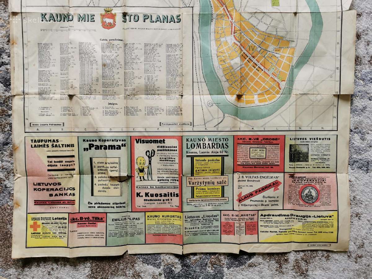 Kauno miesto planas 1100x800 su reklamomis - nuotraukos Nr. 4