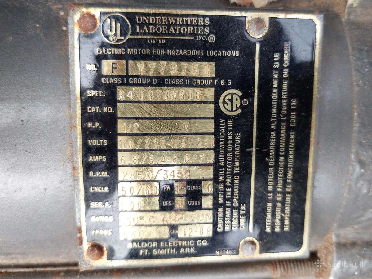 Elektrinis variklis Baldor 35cb3500 - nuotraukos Nr. 4
