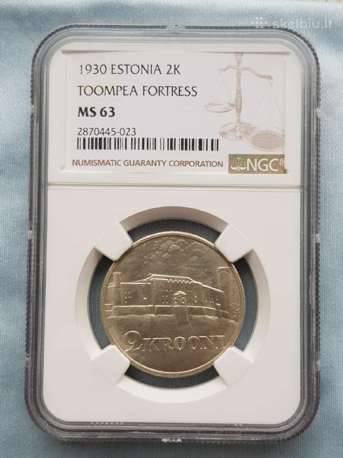 Estija 1930 2 kronos Ms63 Ngc
