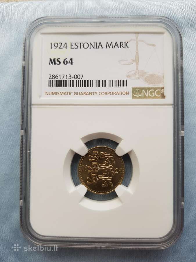 Estija 1924 1 Mark Ms64 Ngc