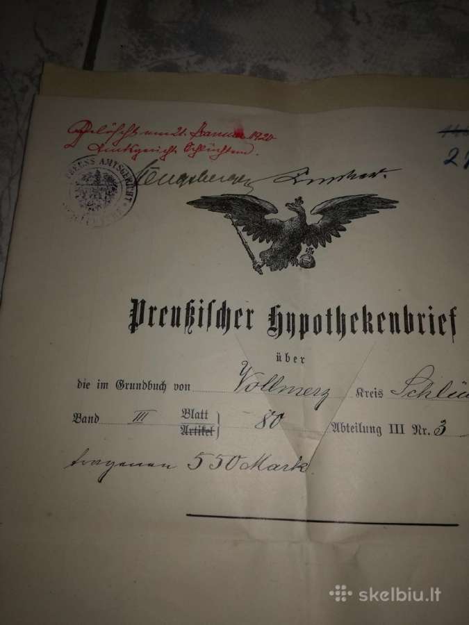 Tarpukario dokumentai,prusijos dokum. 1907 m. - nuotraukos Nr. 10