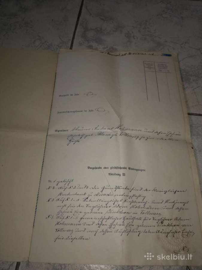 Tarpukario dokumentai,prusijos dokum. 1907 m. - nuotraukos Nr. 12