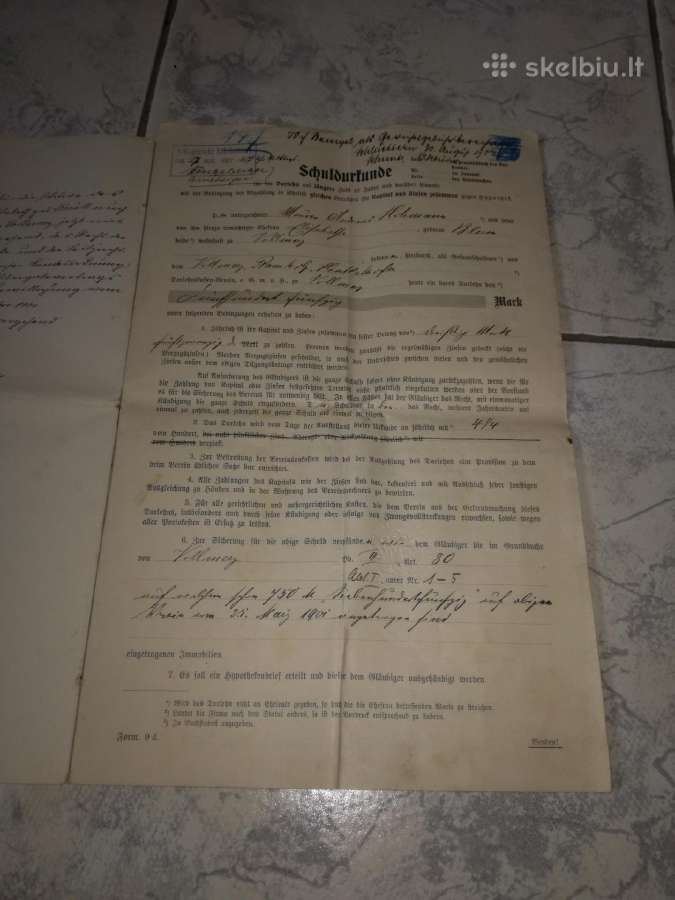 Tarpukario dokumentai,prusijos dokum. 1907 m. - nuotraukos Nr. 15