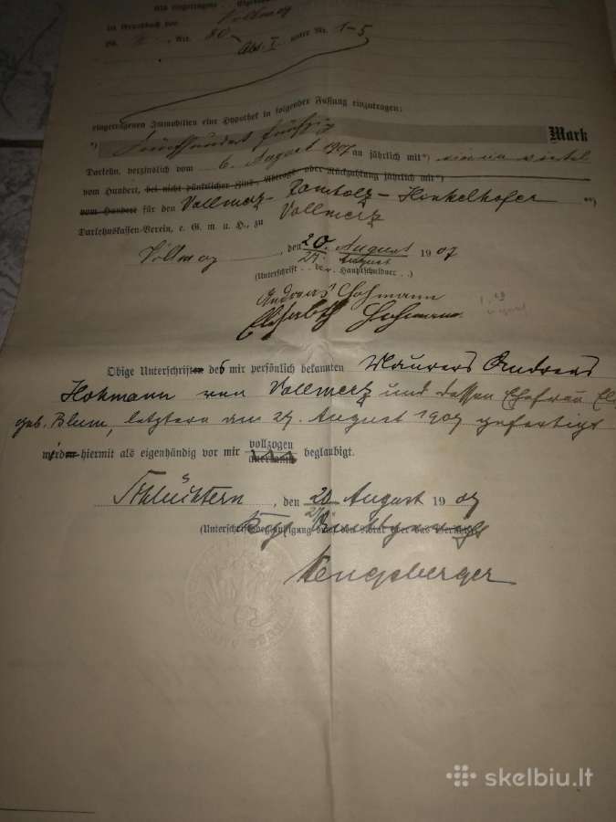 Tarpukario dokumentai,prusijos dokum. 1907 m. - nuotraukos Nr. 16