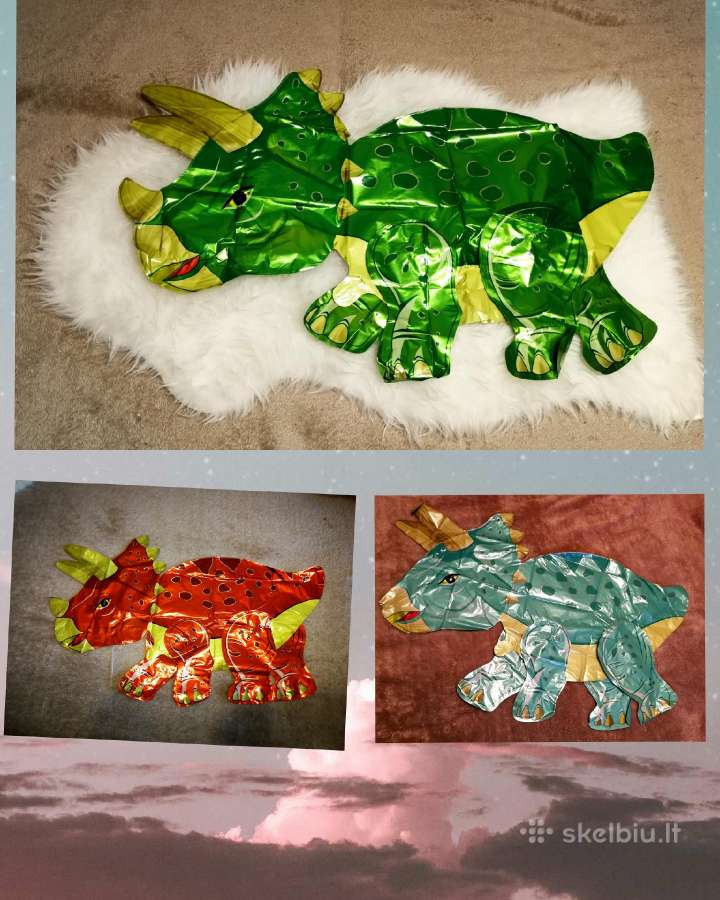 Balionas dinozauras triceratopsas 3D - nuotraukos Nr. 5
