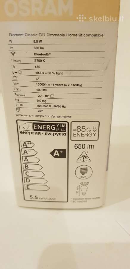 Išmani LED lemputė Osram Smart+ Bluetooth - nuotraukos Nr. 3