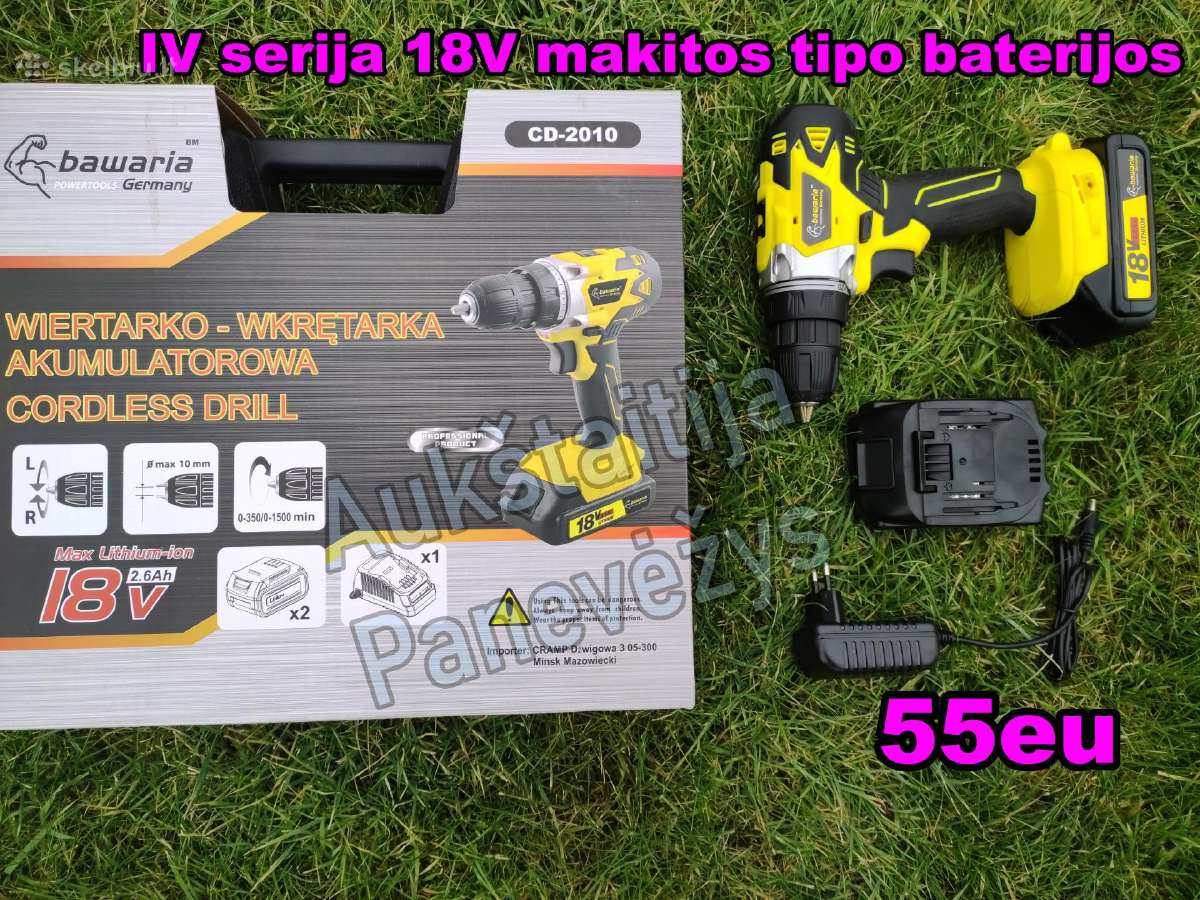 Suktukas sukiklis drėlė Bavarija ličio 18v baterij - nuotraukos Nr. 18