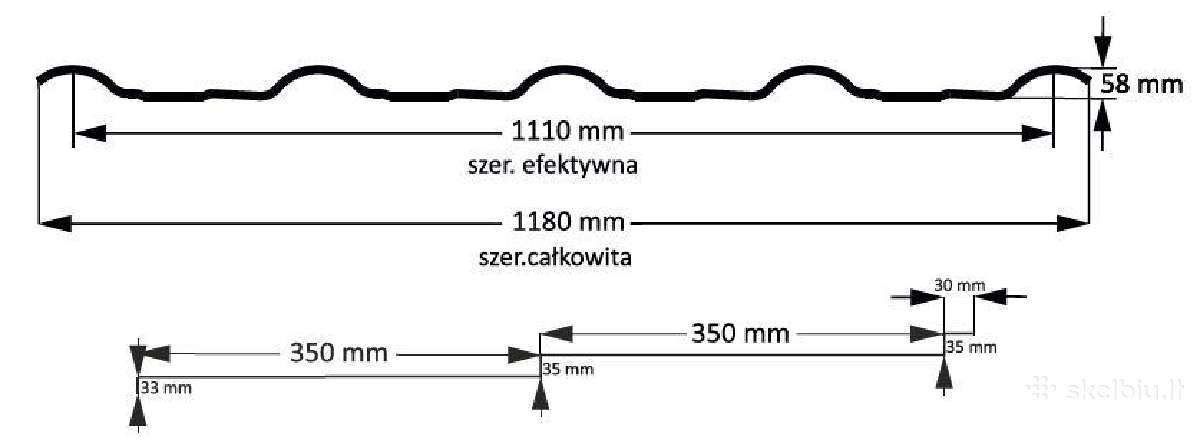 Plieninių čerpių imitacinė danga Moderno Retto - nuotraukos Nr. 10