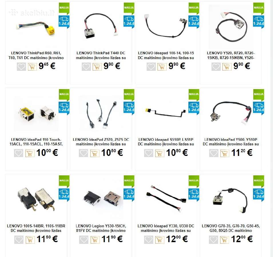 Lenovo nešiojamų kompiuterių, lizdai kištukai - nuotraukos Nr. 2