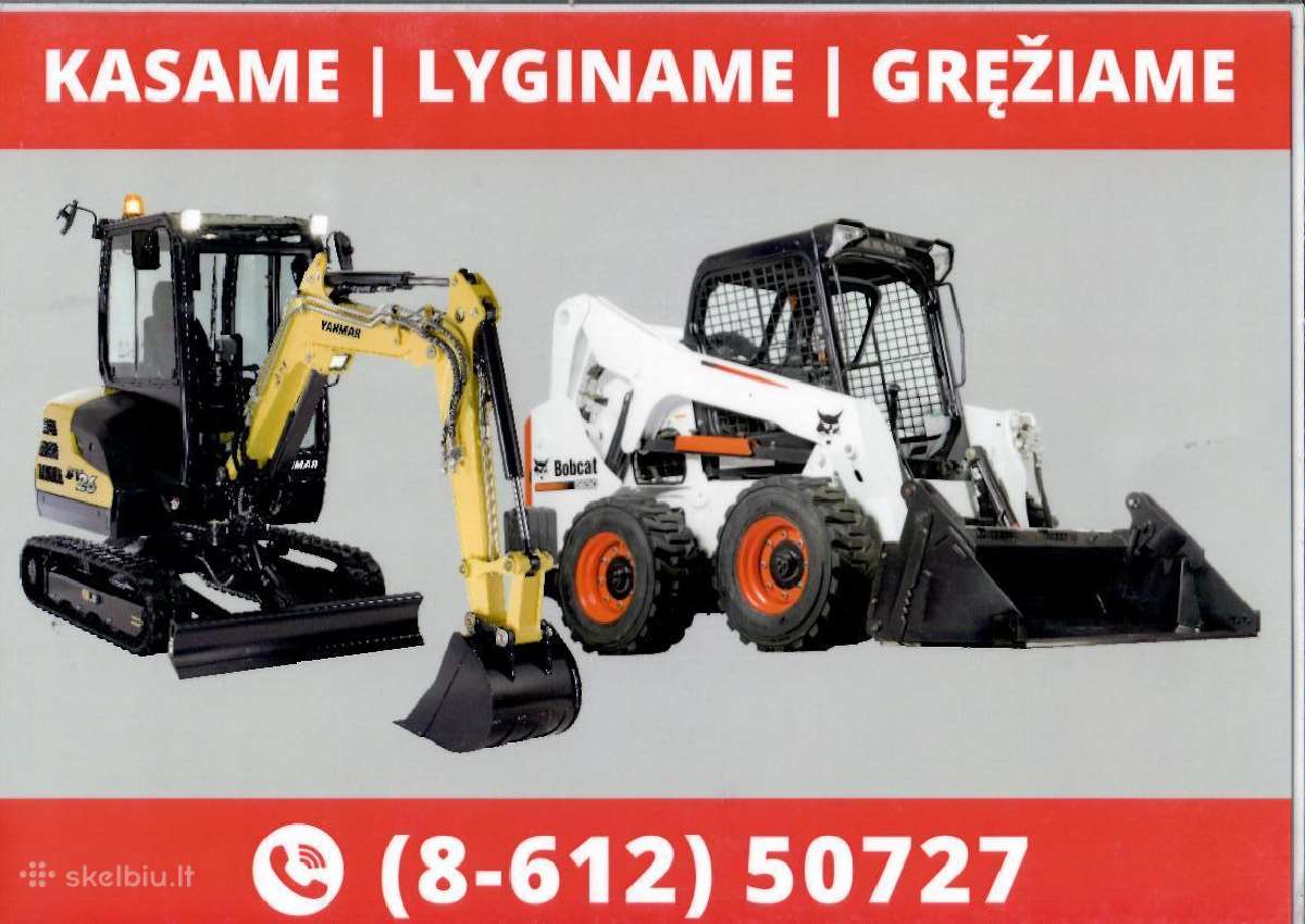 Bobcat,mini ekskavatoriaus,savivarčio Daf nuoma