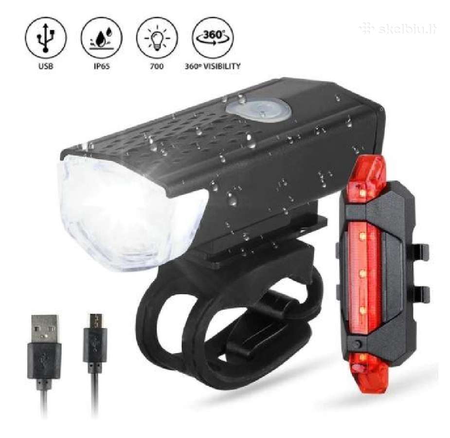 LED žibintų komplektas dviračiui