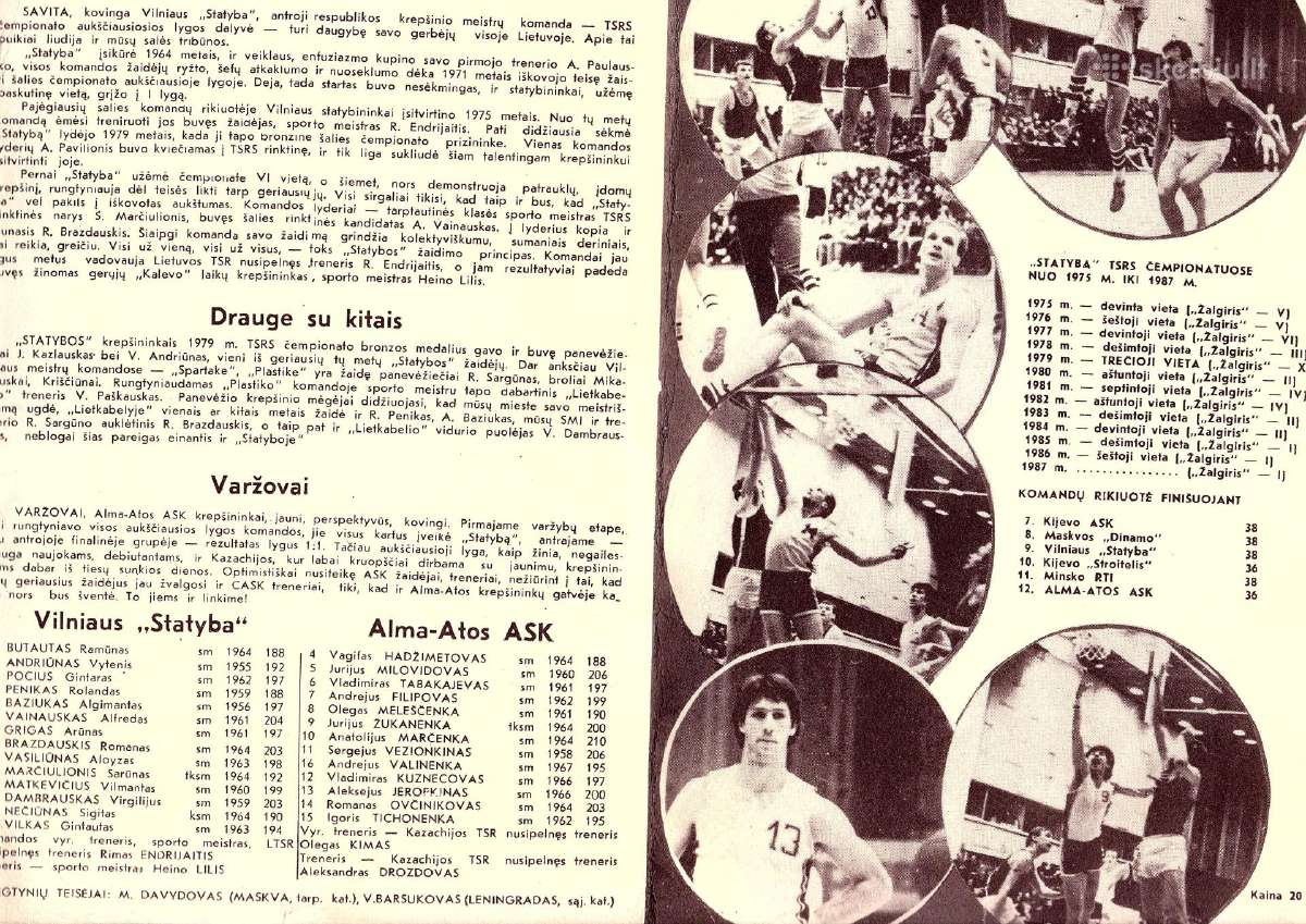 54-ojo TSRS Krepšinio Čempionato Programa - nuotraukos Nr. 2