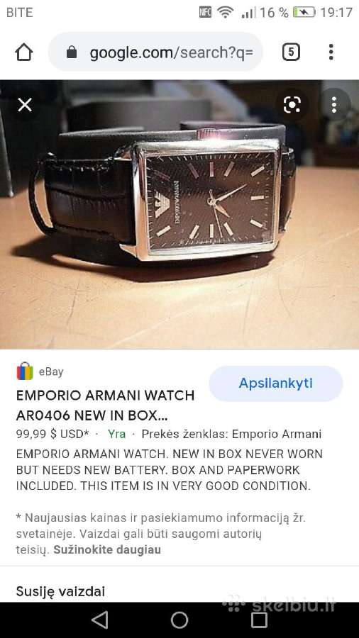 Kvarcinis laikrodis Emporio Armani - nuotraukos Nr. 5