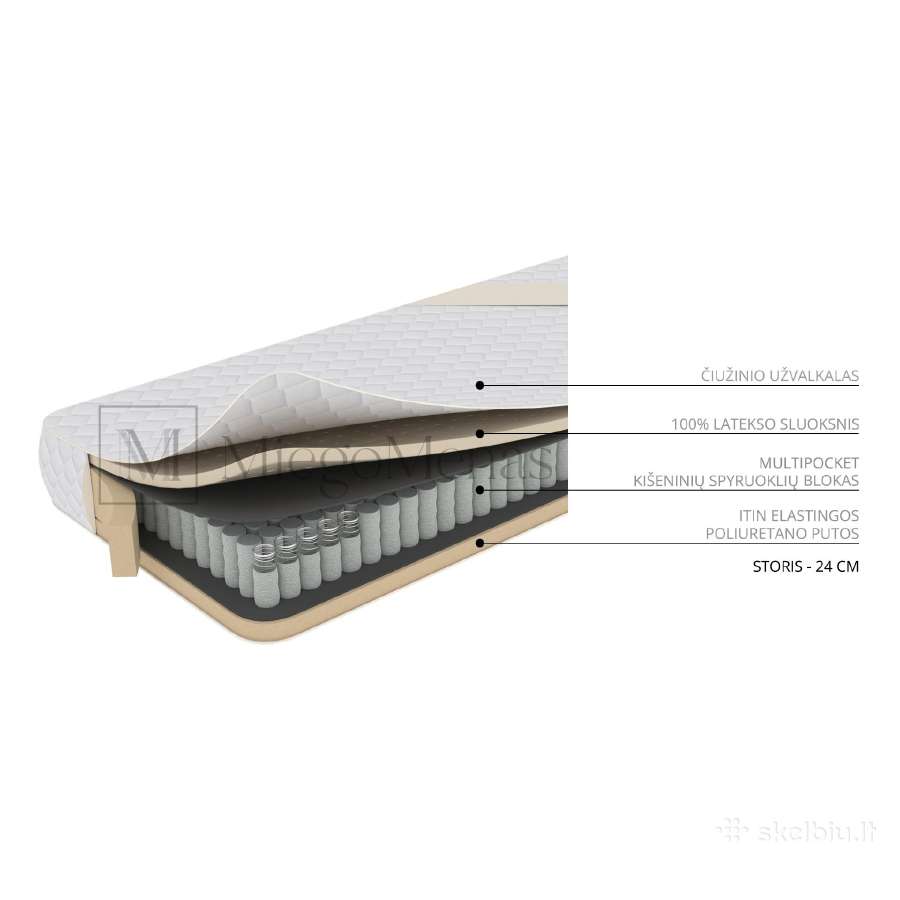 Multipocket čiužinys Naktis multihr+kokos 140x200 - nuotraukos Nr. 3