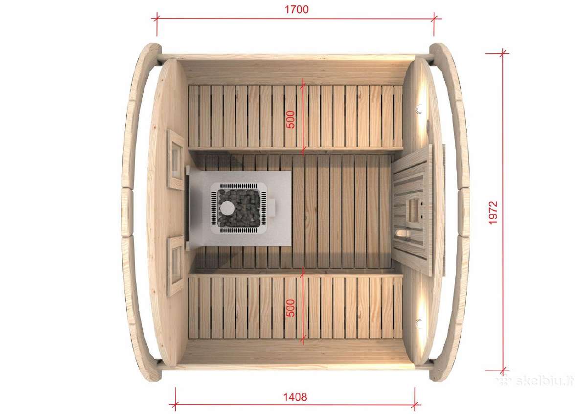 Apvali Lauko pirtis bačka, sauna-kubilas 1.7m - nuotraukos Nr. 6