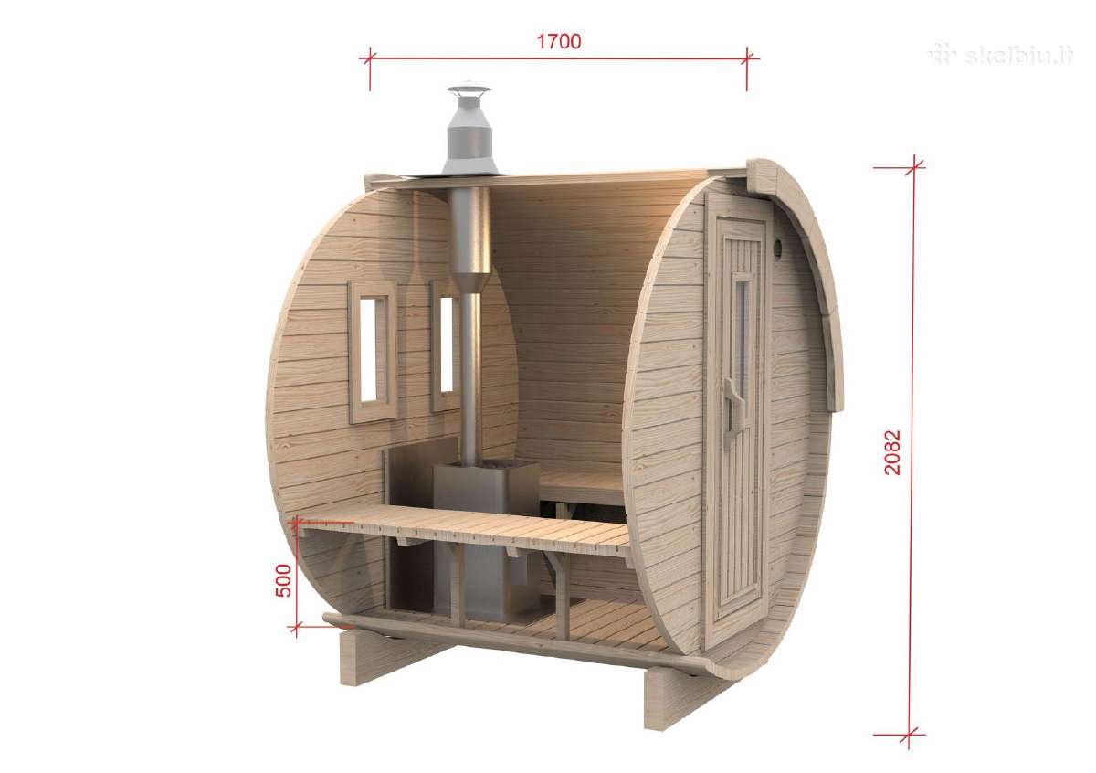 Apvali Lauko pirtis bačka, sauna-kubilas 1.7m - nuotraukos Nr. 9