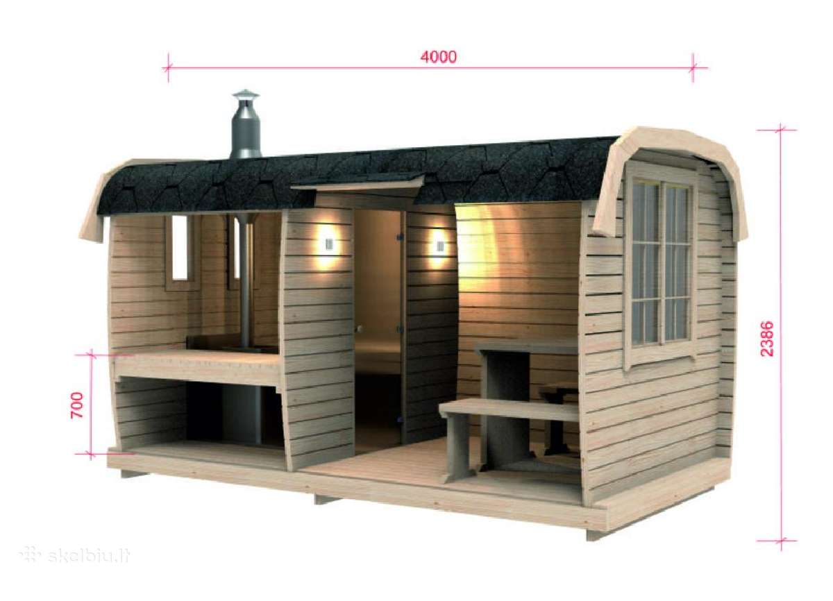 Lauko pirtis - kvadratinė sauna su priešpirčiu 4m - nuotraukos Nr. 16