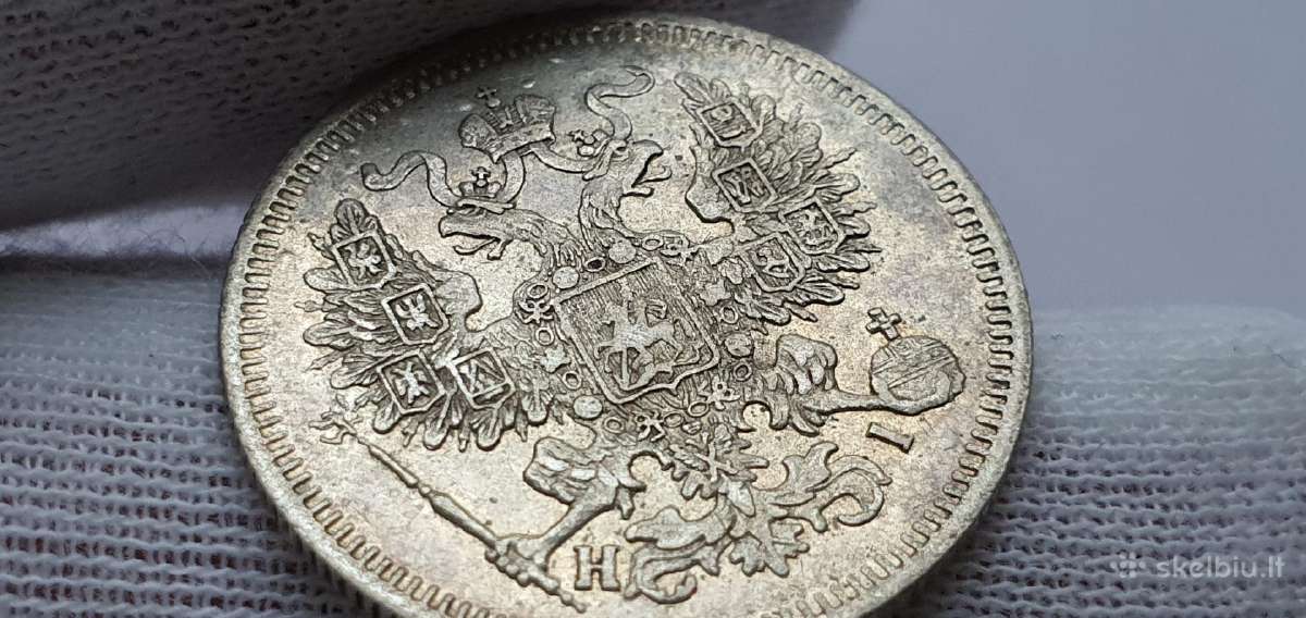 1870 20 kapeiku Unc moneta su kalyklos blizgesiu - nuotraukos Nr. 5