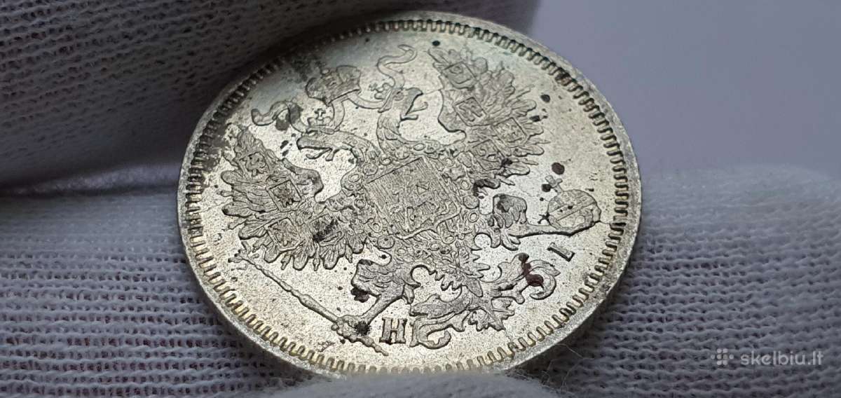 1869 20 kapeiku Unc moneta su kalyklos blizgesiu - nuotraukos Nr. 5