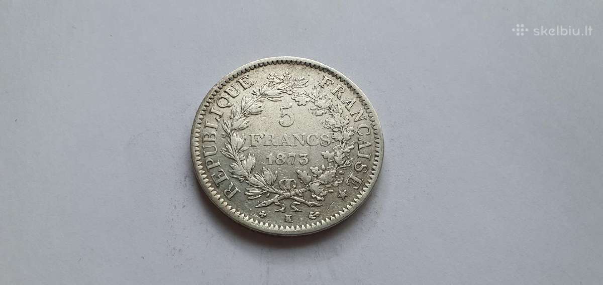 1873 5 frankai Prancuzija