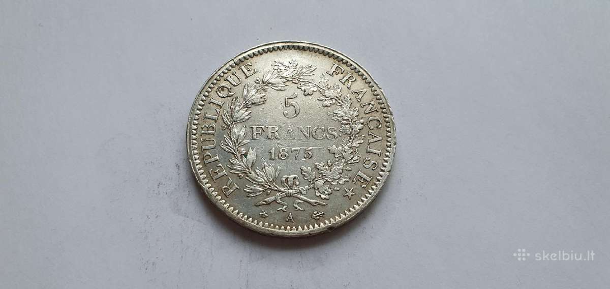 1875 5 frankai Prancuzija