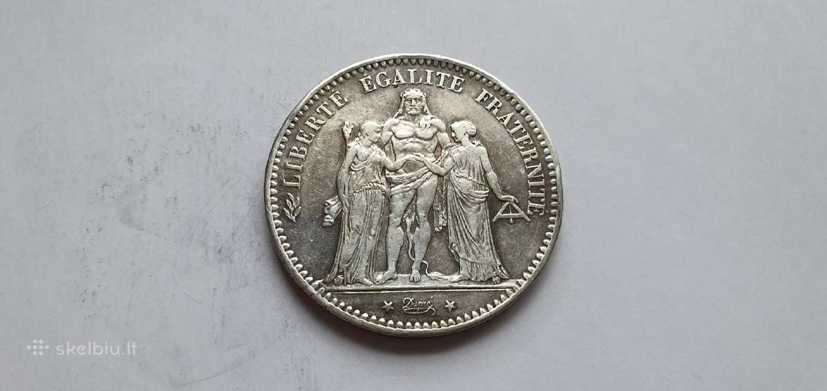 1876 5 frankai Prancuzija - nuotraukos Nr. 2