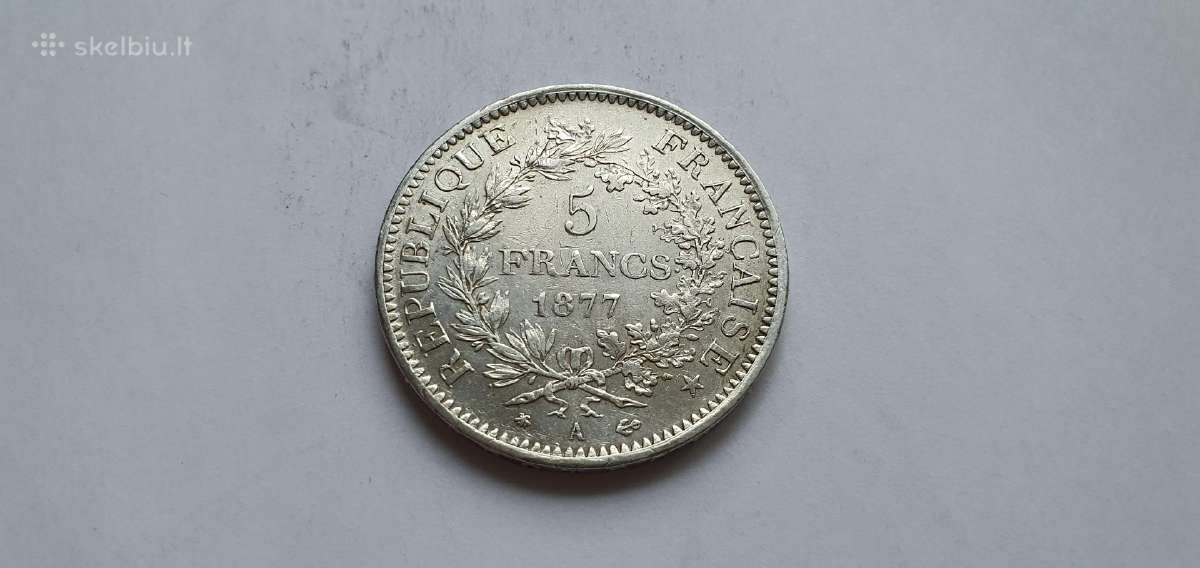 1877 5 frankai Prancuzija