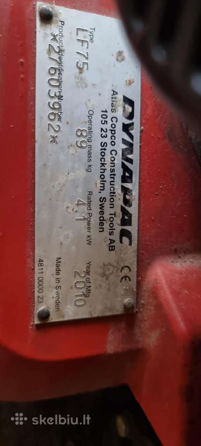 Parduodu ir nuomoju vibro plokštes Dynapac 90kg - nuotraukos Nr. 10