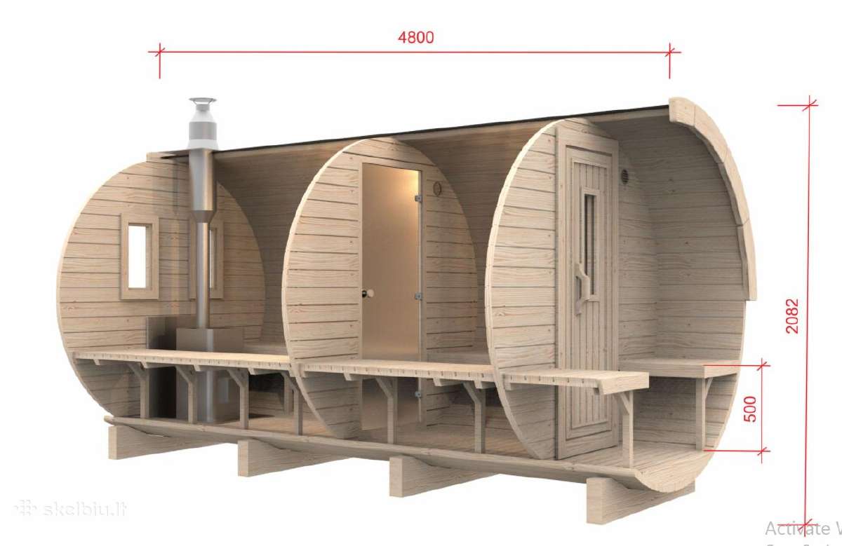 Apvali Lauko pirtis sauna - kubilas bačka 4,8m - nuotraukos Nr. 2