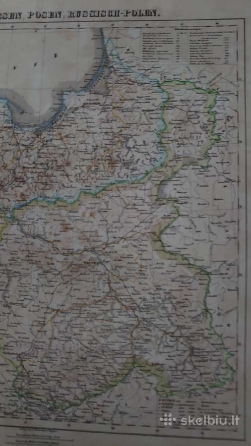 1850 m. Prūsijos žemėlapis - nuotraukos Nr. 3