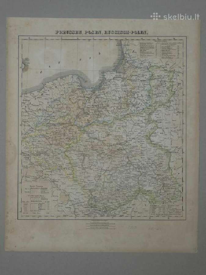 1850 m. Prūsijos žemėlapis - nuotraukos Nr. 7