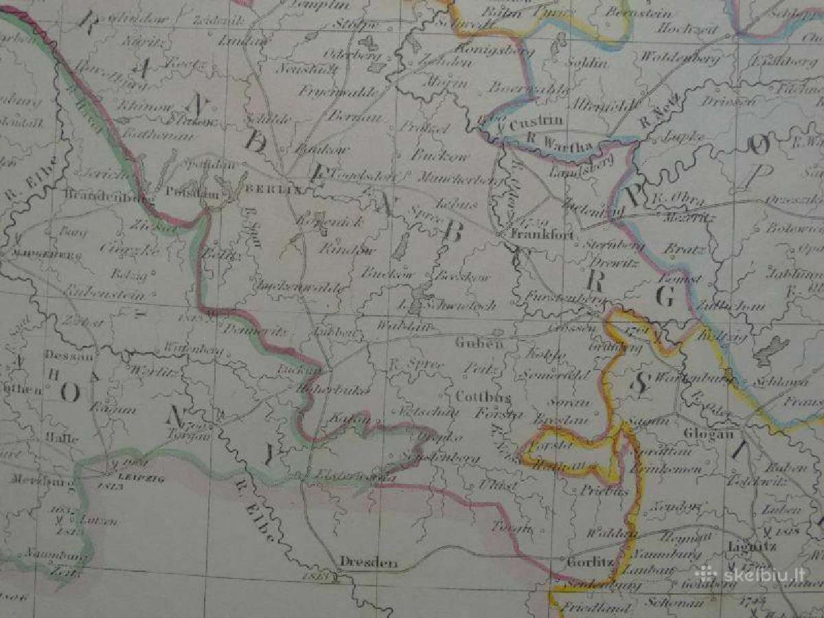 1839 m. Prūsijos žemėlapis - nuotraukos Nr. 8